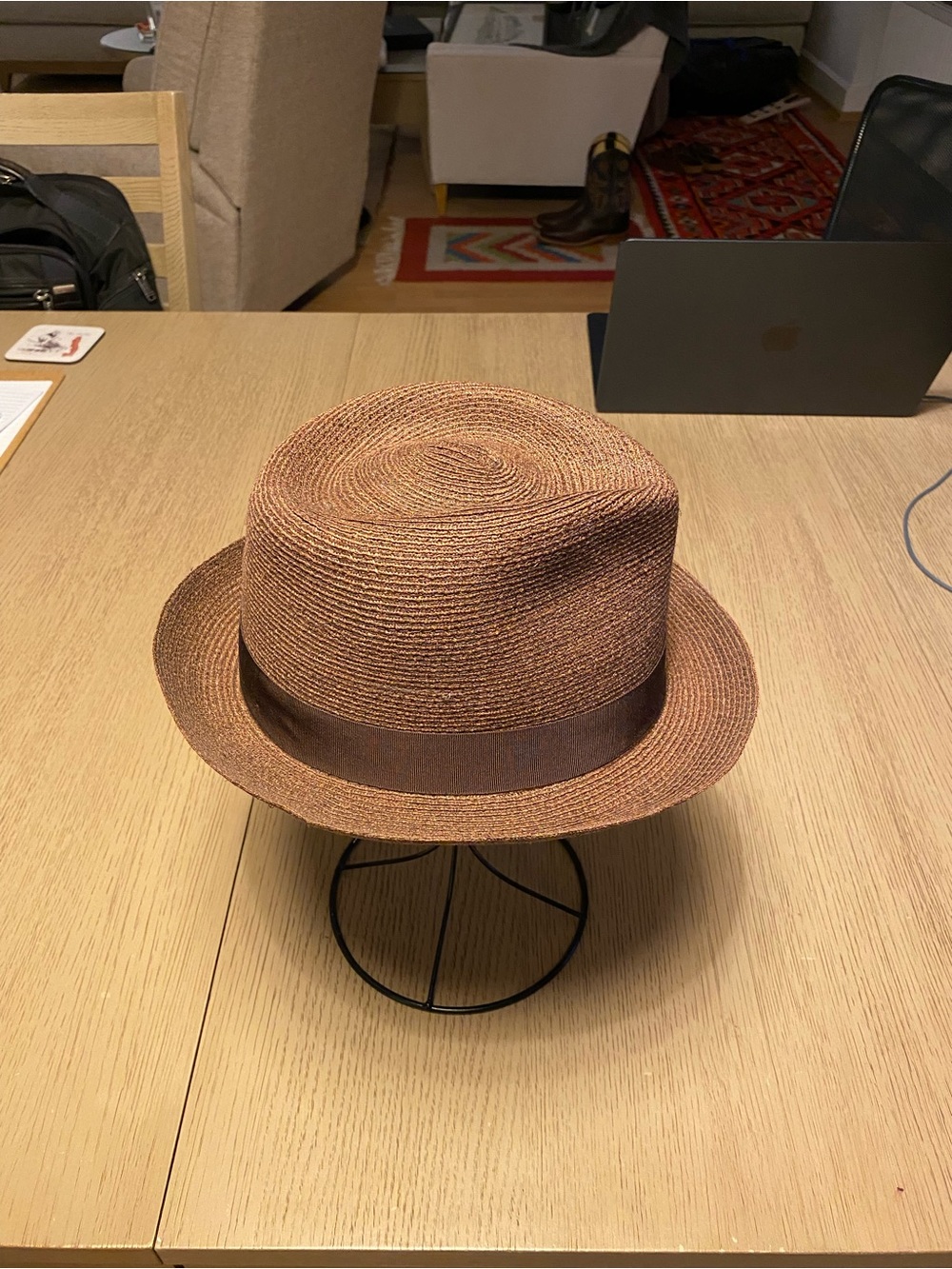 Borsalino Brown on Brown hemp Trilby, 59